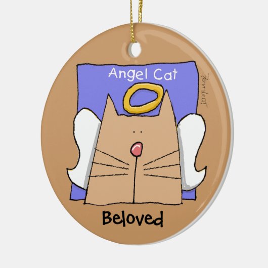 Tan Angel Cat Personaliseren Keramisch Ornament (Links)