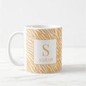 Tan Animal Stripes Custom Name Initial Mug Koffiemok (Links)