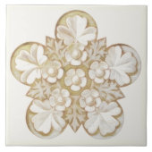 Tan Antiek Architecture Floral Tile 6x6 Tegeltje (Voorkant)