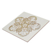 Tan Antiek Architecture Floral Tile 6x6 Tegeltje (Zijkant)