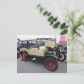 Tan Antiek auto Briefkaart (Staand voorkant)