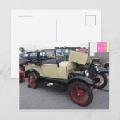 Tan Antiek auto Briefkaart (Voorkant / Achterkant)