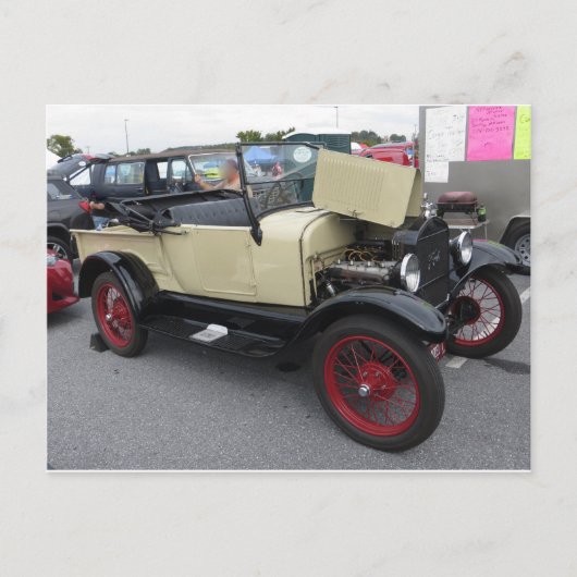 Tan Antiek auto Briefkaart (Voorkant)