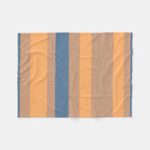 Tan Apricot Sinaasappel Dusty Blue Flecked Stripes Fleece Deken