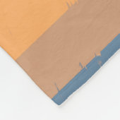 Tan Apricot Sinaasappel Dusty Blue Flecked Stripes Fleece Deken (Hoek)