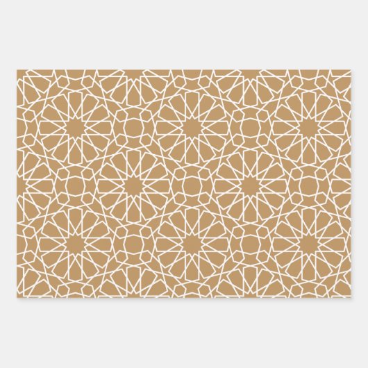 Tan Arabesque Pattern Gift Wrapping Paper (Voorkant 2)