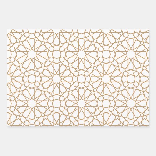Tan Arabesque Pattern Gift Wrapping Paper (Voorkant)
