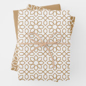 Tan Arabic Geometric Pattern Inpakpapier Vel (In situ)