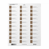 TAN ARGYLE BREI Retouradreslabels Etiket (Full Sheet)