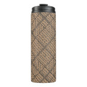 TAN ARGYLE BREI Thermische Tumbler Thermosbeker (Voorkant)