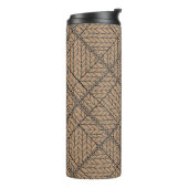 TAN ARGYLE BREI Thermische Tumbler Thermosbeker (Gedraaid links)