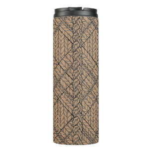 TAN ARGYLE BREI Thermische Tumbler Thermosbeker