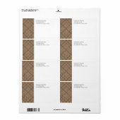 TAN ARGYLE BREI Verzendadreslabels Etiket (Full Sheet)