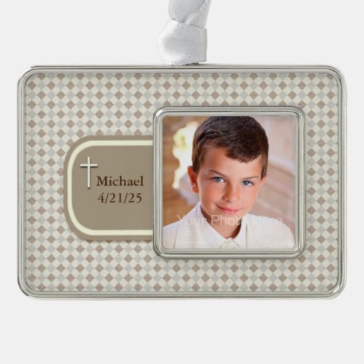 Tan Argyle, Religieuze Foto Verzilverd Omlijst Ornament (Voorkant)