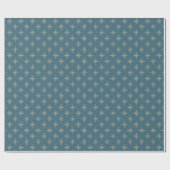 Tan Atomic Starbursts op Blue Mid Century Cadeaupapier (Vlak)
