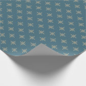Tan Atomic Starbursts op Blue Mid Century Cadeaupapier (Hoek)