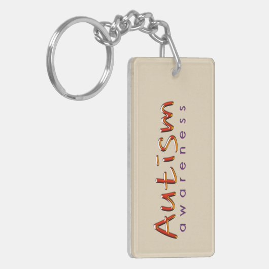 Tan Autism Awareness kc Sleutelhanger (Voorkant Links)