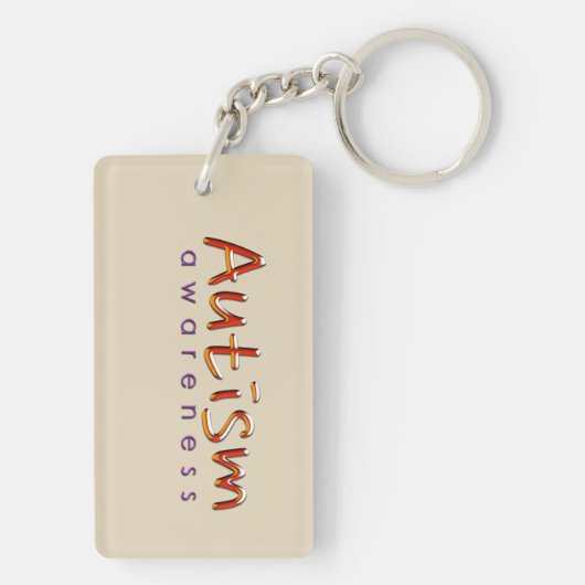 Tan Autism Awareness kc Sleutelhanger (achterkant)