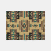 TAN Aztec afdrukken Fleece Deken (Voorkant (Horizontaal))
