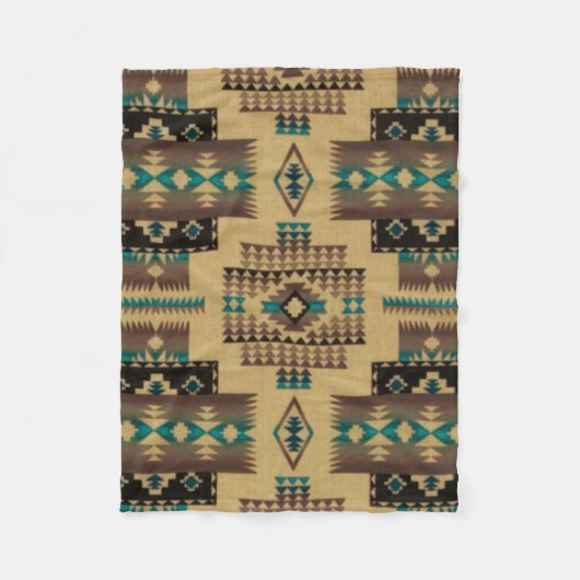 TAN Aztec afdrukken Fleece Deken (Voorkant)