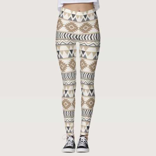 Tan Aztec Leggings voor vrouwen (Voorkant)