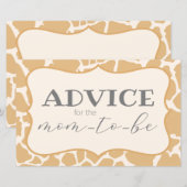 Tan Baby Boy Giraffe Advice Kaart (Voorkant / Achterkant)