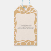 Tan Baby Boy Giraffe Cadeaulabel (Achterkant)