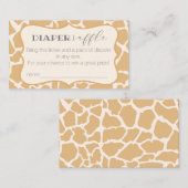 Tan Baby Boy Giraffe Diaper Raffle Informatiekaartje (Voorkant / Achterkant)