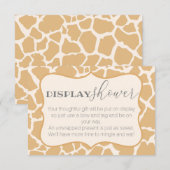 Tan Baby Boy Giraffe Display Shower Informatiekaartje (Voorkant / Achterkant)