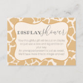 Tan Baby Boy Giraffe Display Shower Informatiekaartje (Voorkant)