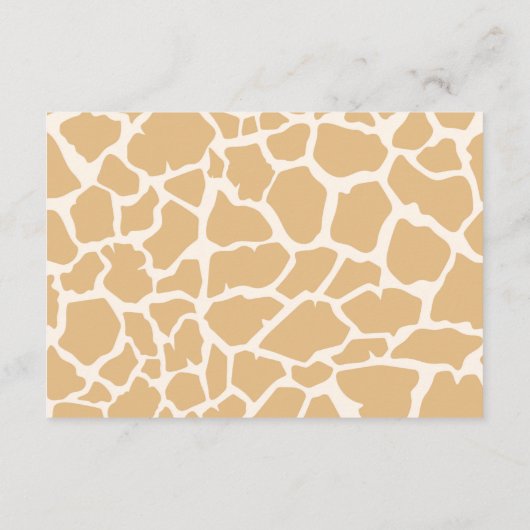 Tan Baby Boy Giraffe Display Shower Informatiekaartje (Achterkant)