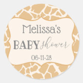 Tan Baby Boy Giraffe Ronde Sticker (Voorkant)