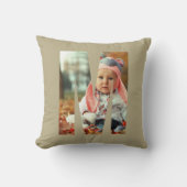 Tan Baby Intial Photo Throw Pillow Kussen (Voorkant)