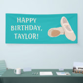 Tan Ballet Shoes op Blauwgroen aangepast bericht Spandoek (Beurs)