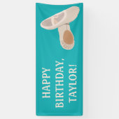 Tan Ballet Shoes op Blauwgroen aangepast bericht Spandoek (Verticaal)