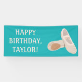 Tan Ballet Shoes op Blauwgroen aangepast bericht Spandoek (Horizontaal)