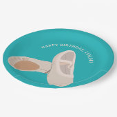 Tan Ballet Shoes op Blauwgroen persoonlijke partij Papieren Bordje (Gekanteld)