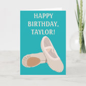 Tan Ballet Shoes Personalized Birthday Kaart (Voorkant)