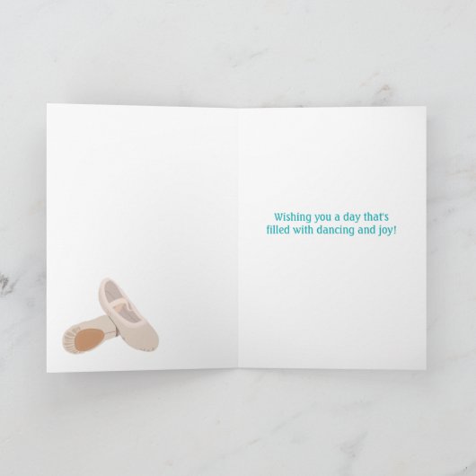 Tan Ballet Shoes Personalized Birthday Kaart (Binnen)