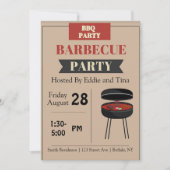 Tan Barbecue Party Kaart (Voorkant)