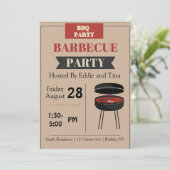 Tan Barbecue Party Kaart (Staand voorkant)
