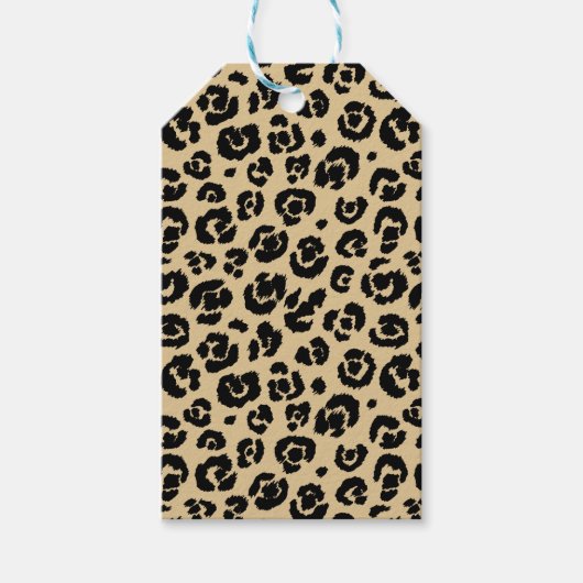 Tan Beige Black Leopard Print Cadeaulabel (Voorkant)