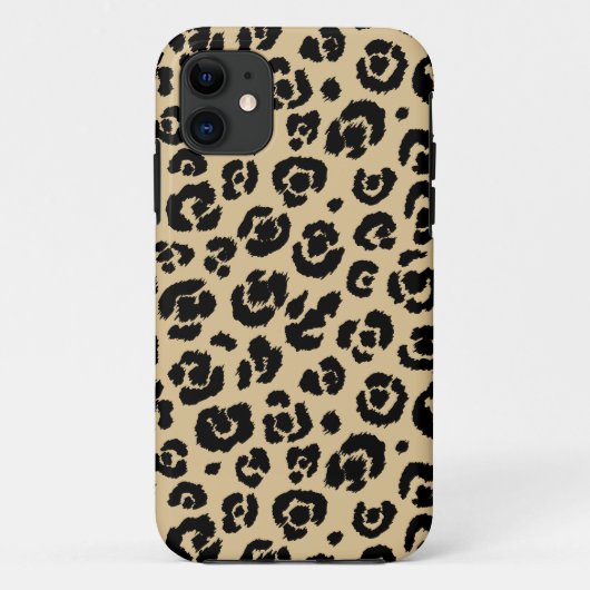 Tan Beige Black Leopard Print Case-Mate iPhone Case (Achterkant)
