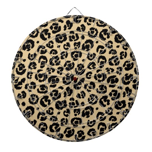Tan Beige Black Leopard Print Dartbord (Voorkant)