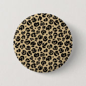Tan Beige Black Leopard Print Ronde Button 5,7 Cm (Voorkant)