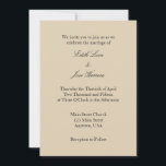 Tan Beige Brown Plain Simple Wedding Invitation Kaart<br><div class="desc">Papieren producten van hoge kwaliteit,  perfect voor elke gelegenheid.</div>