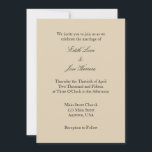 Tan Beige Brown Plain Simple Wedding Invitation Kaart<br><div class="desc">Papieren producten van hoge kwaliteit,  perfect voor elke gelegenheid.</div>