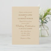 Tan Beige Brown Plain Simple Wedding Invitation Kaart (Staand voorkant)