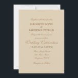 Tan Beige Brown Plain Simple Wedding Invitation Kaart<br><div class="desc">Producten die u kunt aanpassen met uw afbeeldingen of tekst.</div>