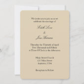 Tan Beige Brown Plain Simple Wedding Invitation Kaart (Voorkant)